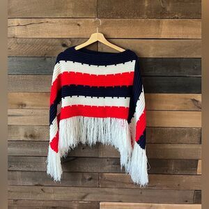Vintage Striped Fringe Sweater Shall